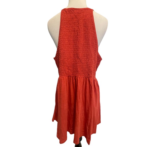 Torrid Super Soft Smocked High Neck Babydoll Top Womens Size 1X Rust Peplum - Picture 5 of 10